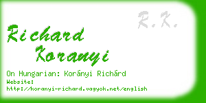 richard koranyi business card